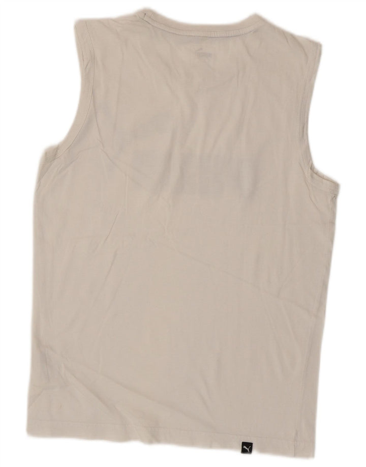 Puma Mens Graphic Vest Top Pequeno Branco
