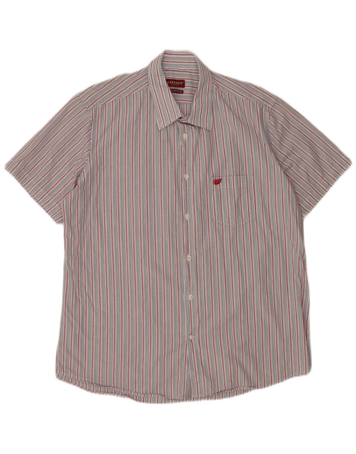 CARRERA Camisa masculina de manga curta regular fit 2XL listrada azul