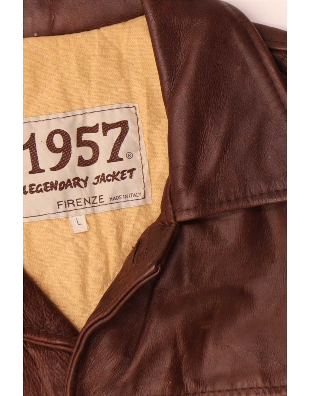 Jaqueta lendária 1957 masculina blazer de couro com 4 botões Reino Unido 40 grande marrom