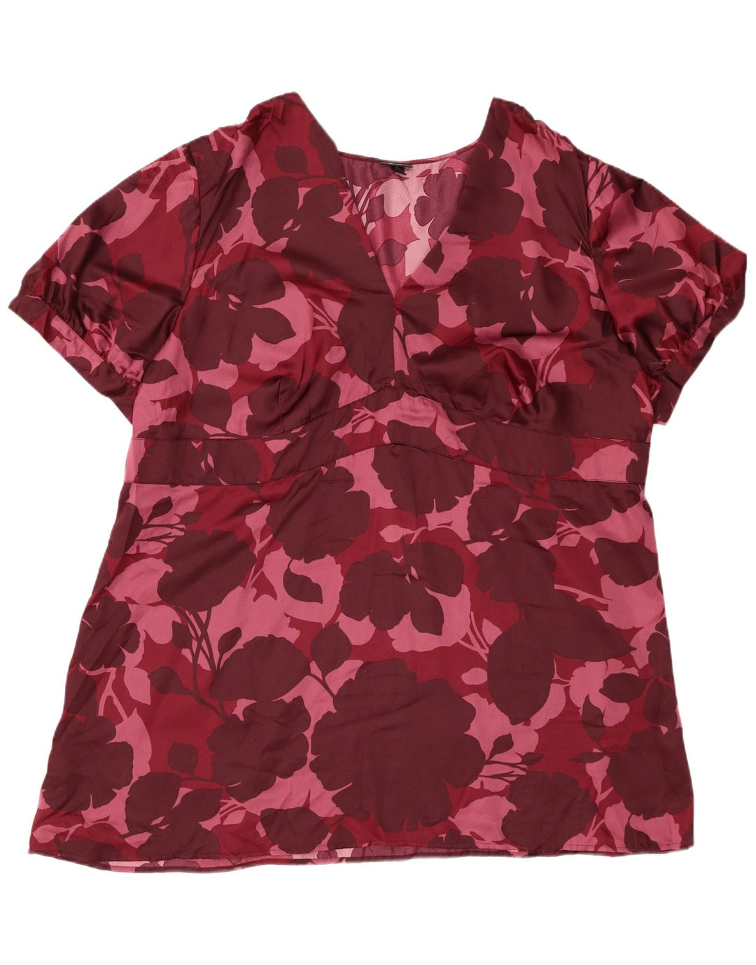 Blusa feminina MOSSIMO US 28 5XL Borgonha Floral Poliéster