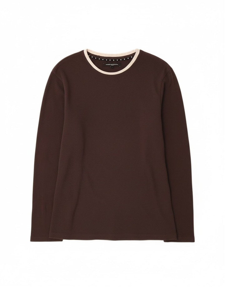 Top masculino French Connection manga comprida grande algodão cinza