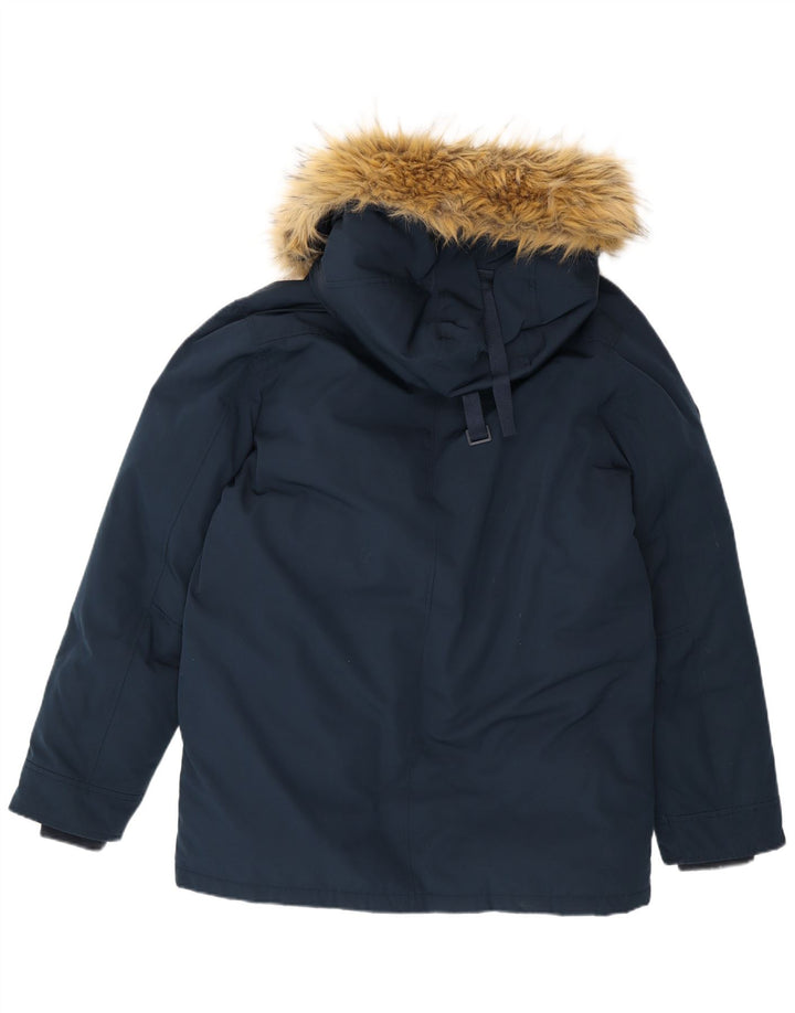 Jaqueta acolchoada com capuz masculina Superdry UK 42 XL azul marinho poliéster