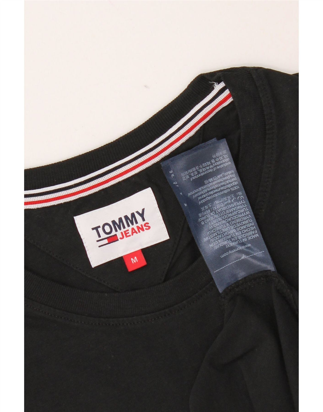 Camiseta masculina Tommy Hilfiger Top médio algodão preto