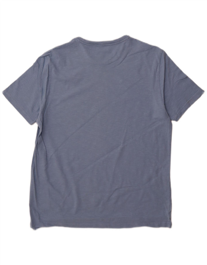 Camiseta gráfica masculina FAT FACE Top XL algodão manchado azul