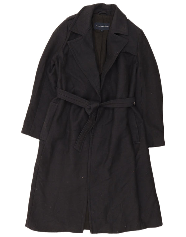 French Connection Womens Oversized Overcoat UK 10 Small Black Polyester