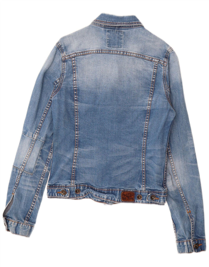 Jaqueta jeans feminina FAT FACE Reino Unido 8 algodão azul pequeno