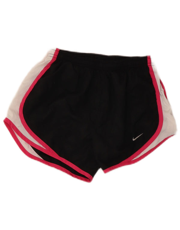 Shorts esportivos femininos Nike UK 6/8 XS preto colorblock poliéster
