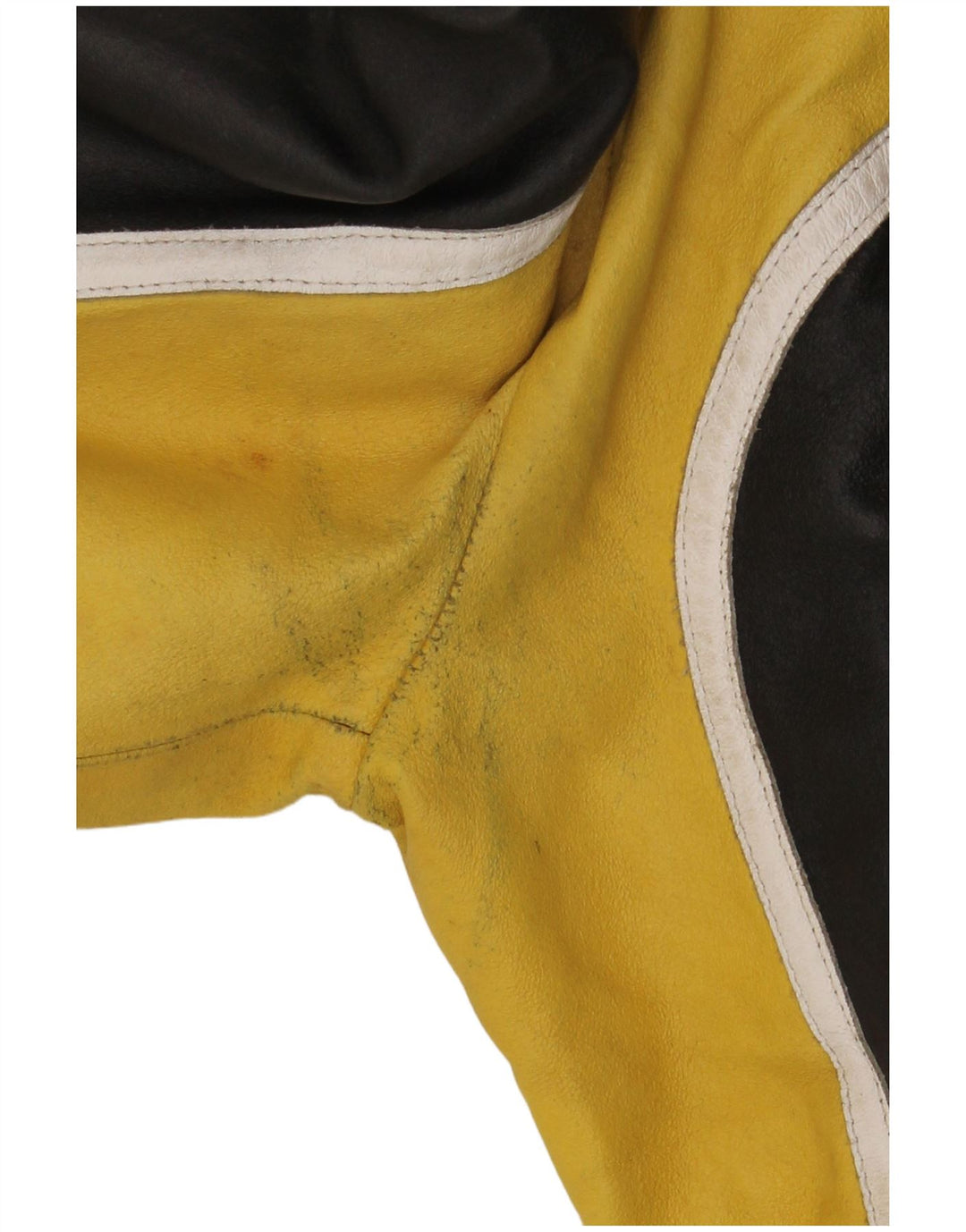 Jaqueta masculina VINTAGE de couro Racer IT 48 couro colorblock preto médio