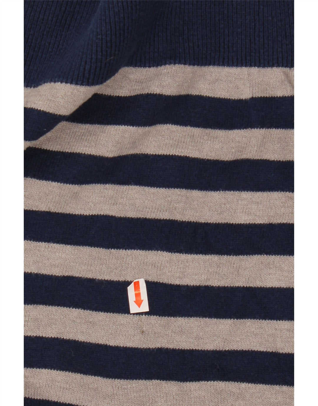 ADIDAS Suéter masculino com decote em V pequeno listrado azul marinho de algodão