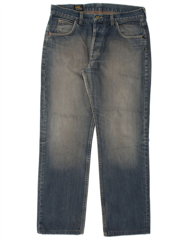 Lee Mens Seattle Straight Jeans W34 L30 Azul Algodão