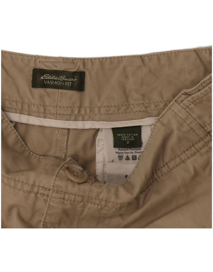 EDDIE BAUER Shorts feminino Vashon Fit Chino EUA 2 XS W25 algodão bege