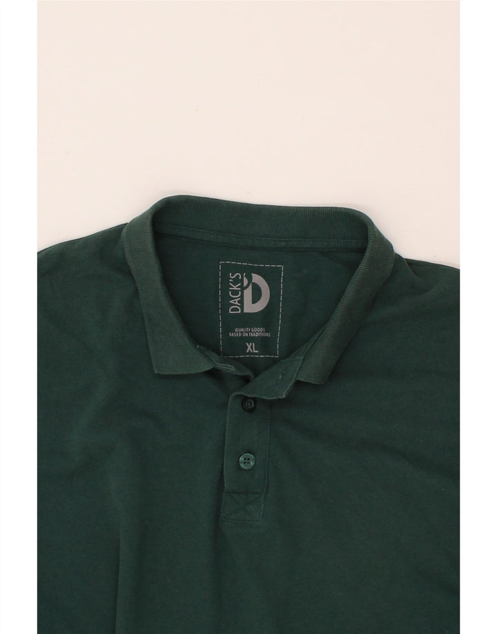 DACK'S Mens Polo Shirt XL Green Cotton Vintage Dack's and Second-Hand Dack's from Messina Hembry 