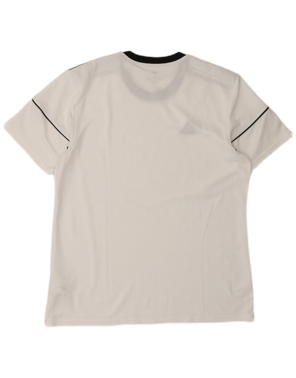 Adidas Mens Climalite Camiseta Top Grande Poliéster Branco