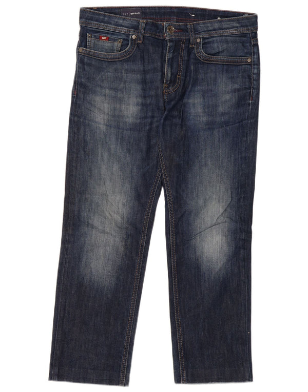 Calça jeans reta cortada masculina Gas W31 L26 algodão azul