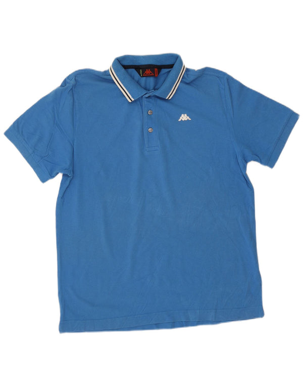 Camisa polo masculina Kappa algodão azul médio