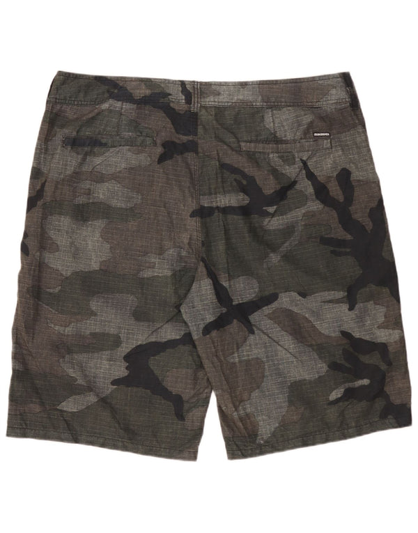 Quiksilver Mens Chino Shorts W40 XL Khaki Camuflagem Poliéster