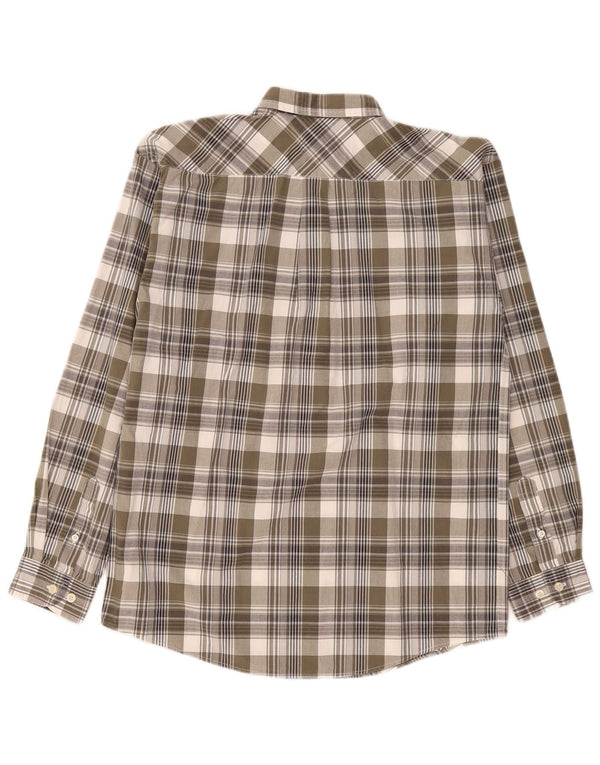 Camisa masculina Tommy Hilfiger 15-16 anos XL caqui xadrez algodão