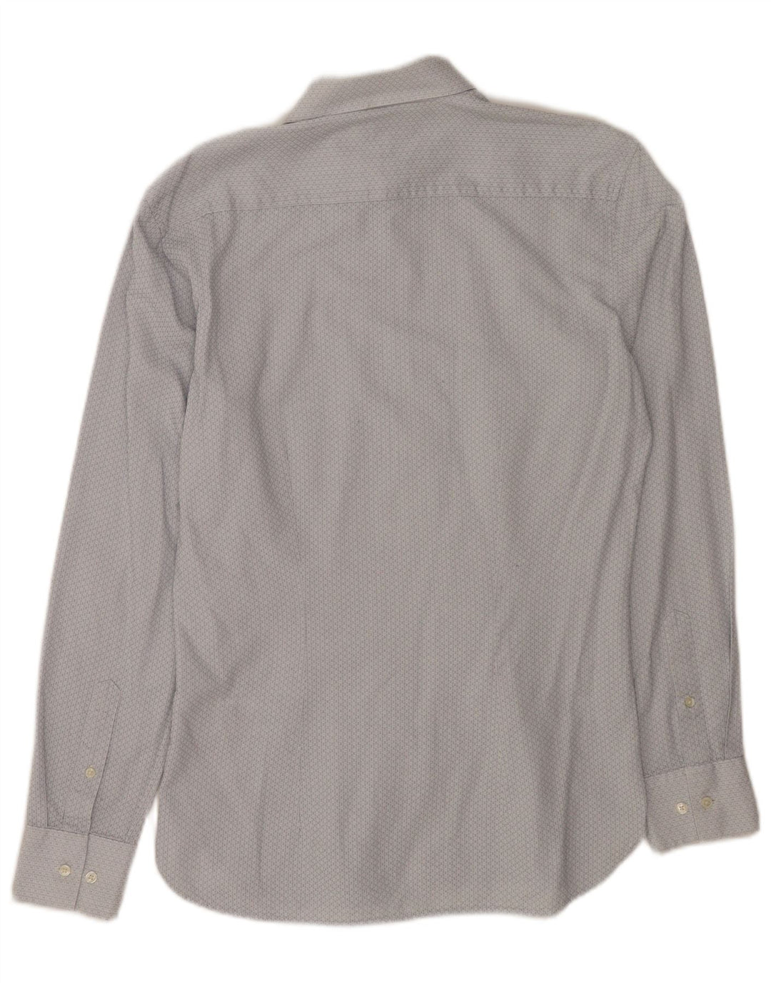 Camisa masculina Ted Baker tamanho 15 algodão geométrico azul médio