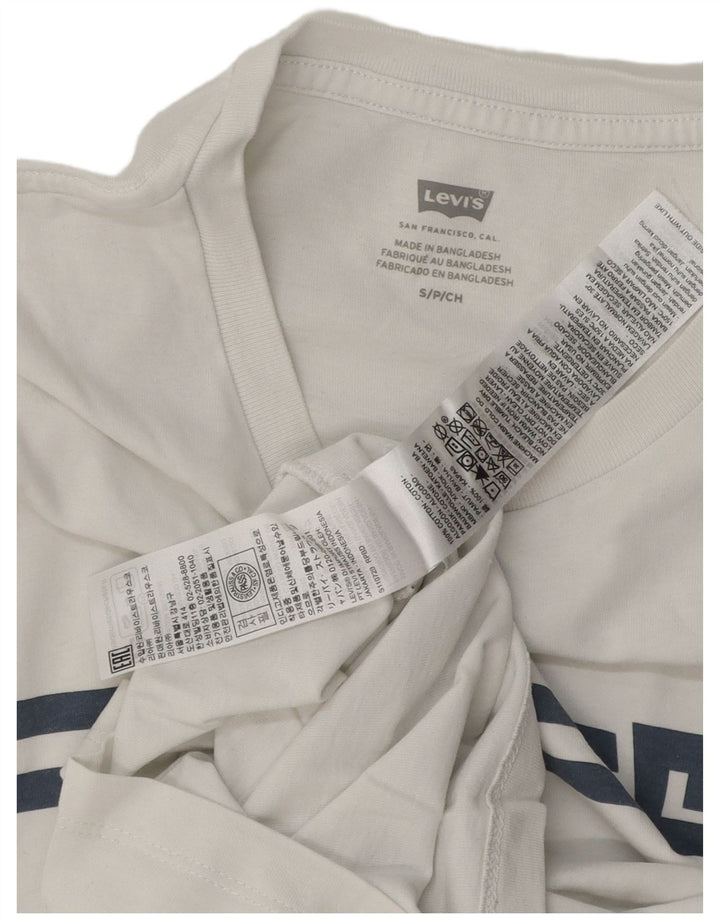 Camiseta gráfica masculina Levi's Top pequeno algodão branco