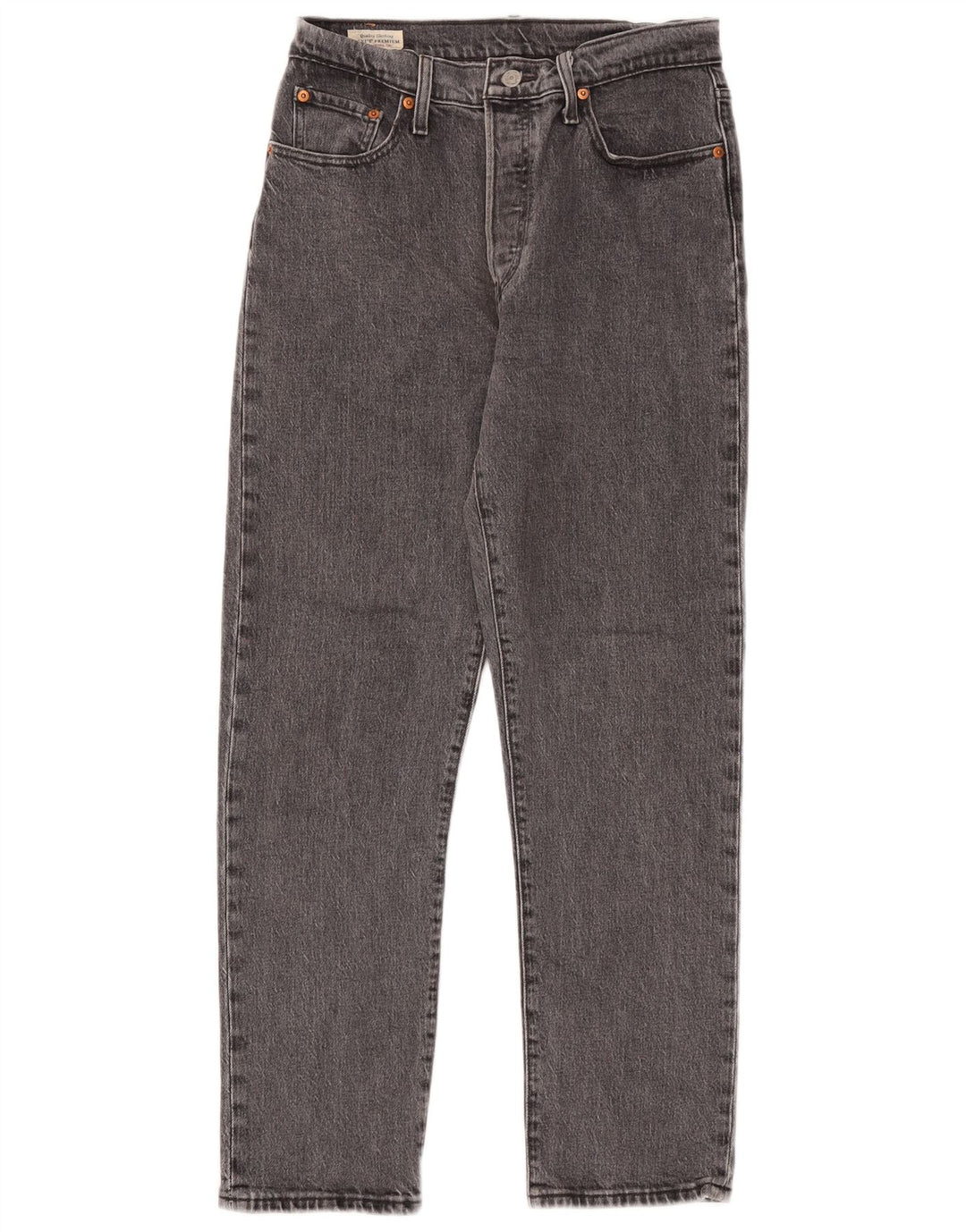 Calça jeans feminina Levi's 501 Straight W29 L28 algodão cinza