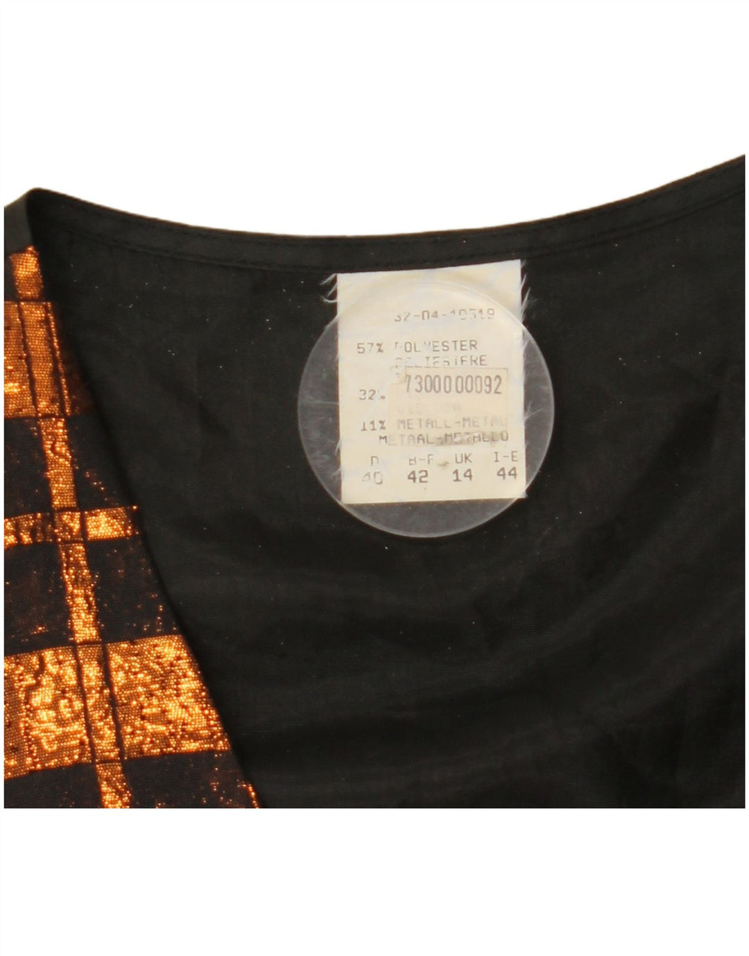 Colete feminino VINTAGE UK 14 poliéster xadrez marrom médio