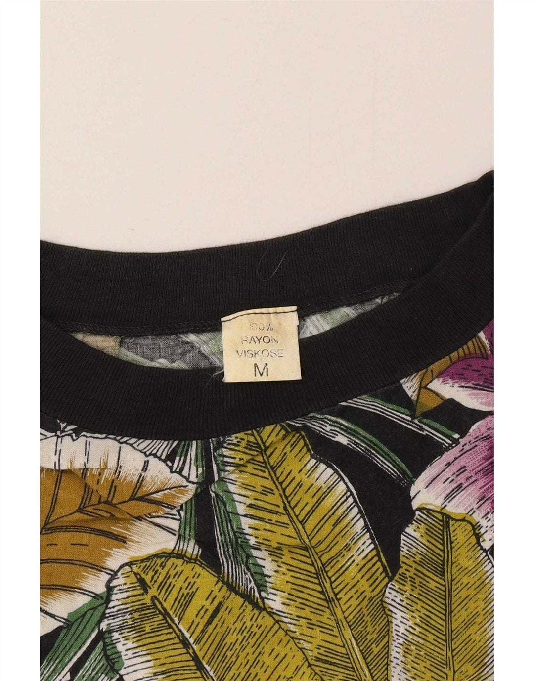 Camiseta masculina vintage top médio rayon floral multicolorido