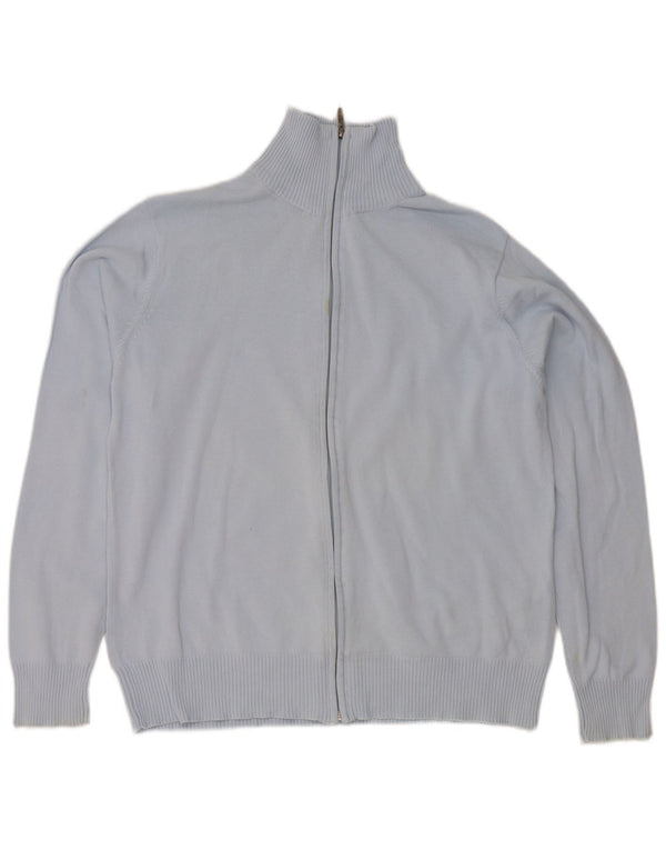 Suéter cardigã masculino Zara grande algodão azul