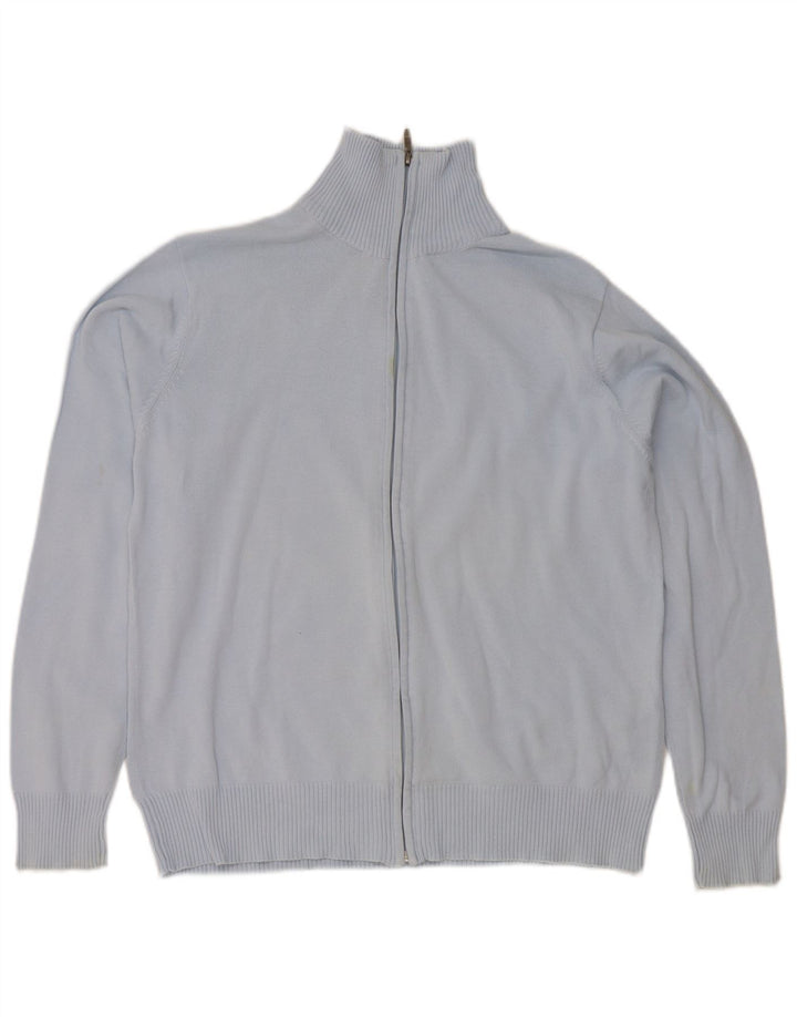 Suéter cardigã masculino Zara grande algodão azul