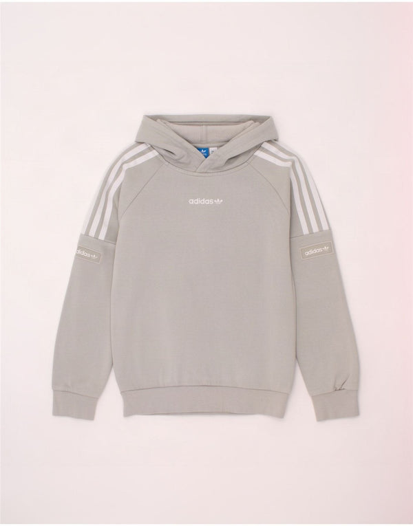 Adidas meninos moletom com capuz 9-10 anos algodão cinza