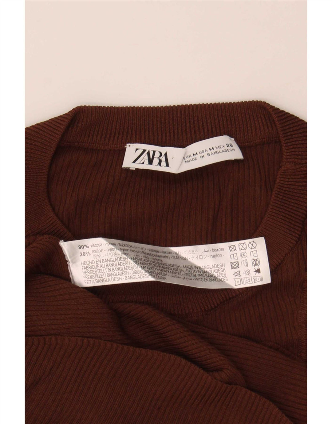 Colete feminino Zara UK 12 viscose marrom médio