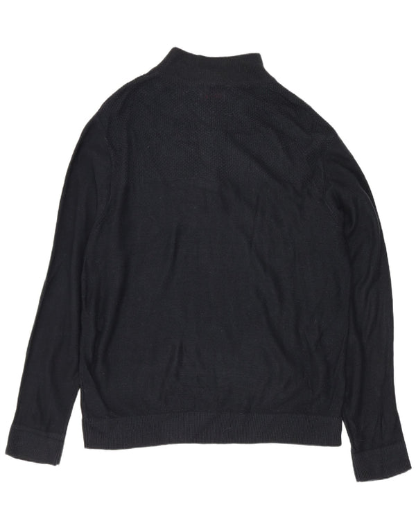 Suéter masculino Pierre Cardin com zíper e gola XL preto acrílico