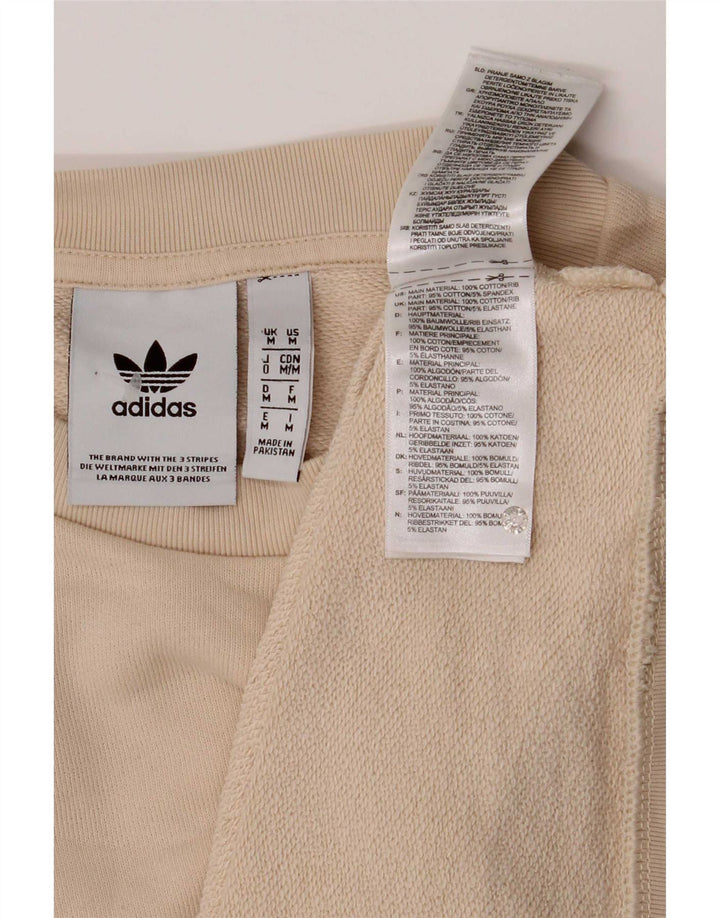 Adidas Mens Graphic Moletom Jumper Médio Bege Algodão