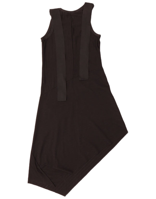 Vestido feminino assimétrico de manga comprida Zara Reino Unido 12 risca de giz preto médio