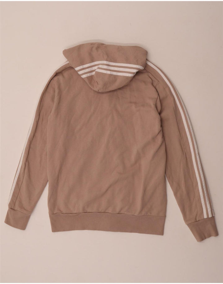 Adidas masculino zip moletom com capuz médio marrom algodão colorblock