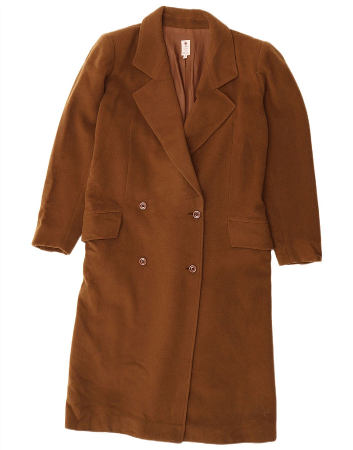 Casaco feminino Ungaro com peito duplo IT 42 lã virgem marrom médio