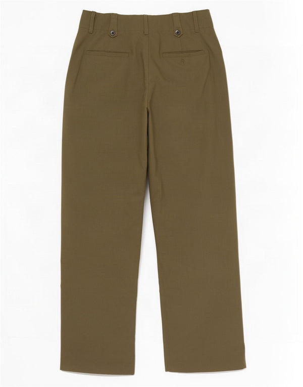 Calça Chino feminina Zara cintura alta com perna larga XS W24 L28 poliéster cáqui
