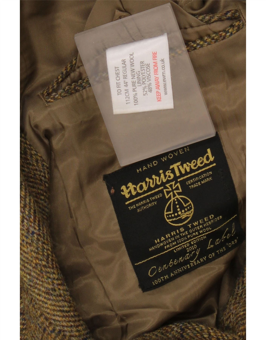 Jaqueta blazer masculina de 2 botões Harris Tweed Reino Unido 38 espinha de peixe marrom médio