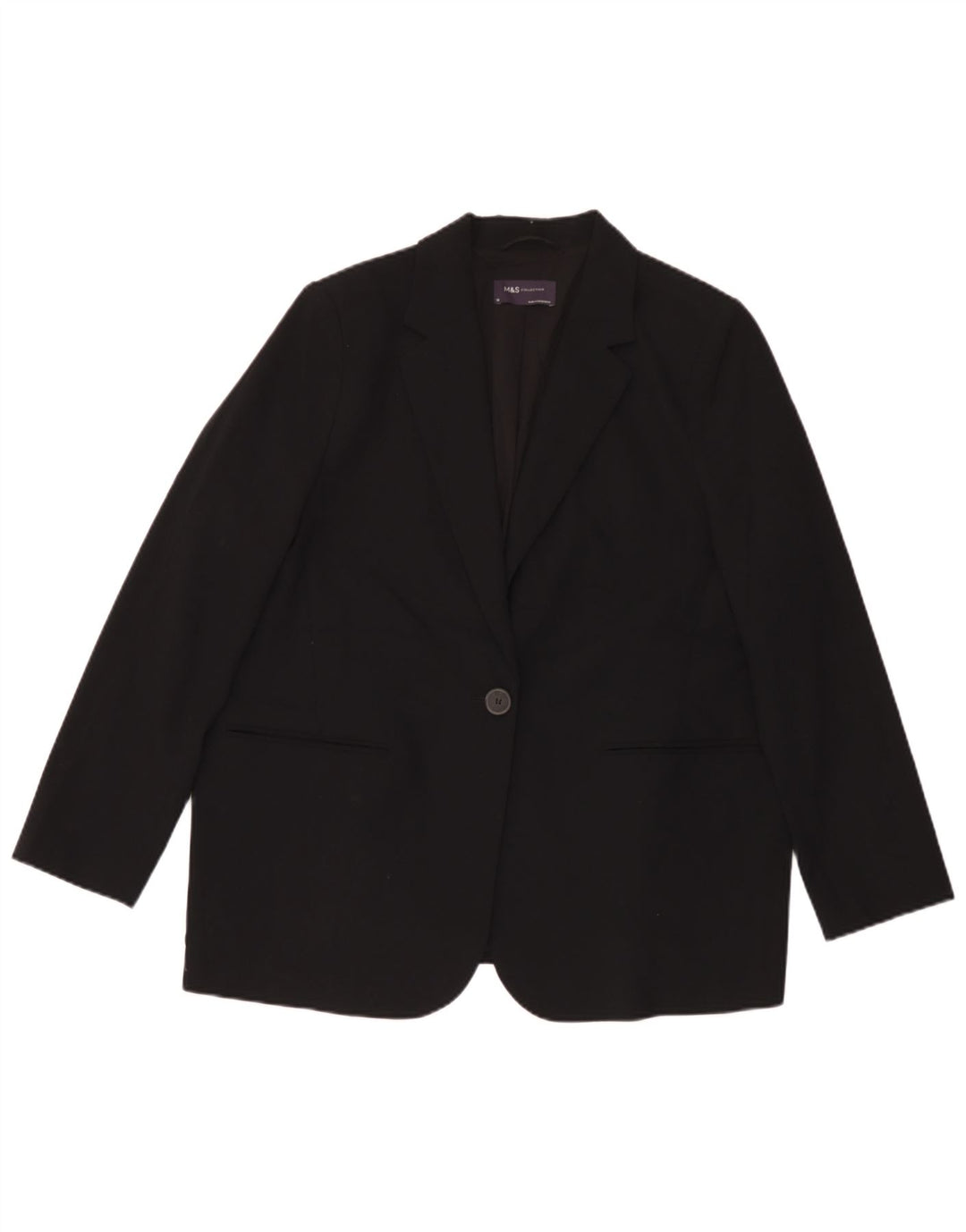 Jaqueta blazer feminina Marks & Spencer com 1 botão grande Reino Unido 18 XL preta