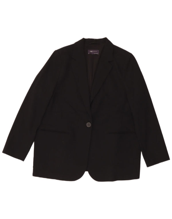 Jaqueta blazer feminina Marks & Spencer com 1 botão grande Reino Unido 18 XL preta