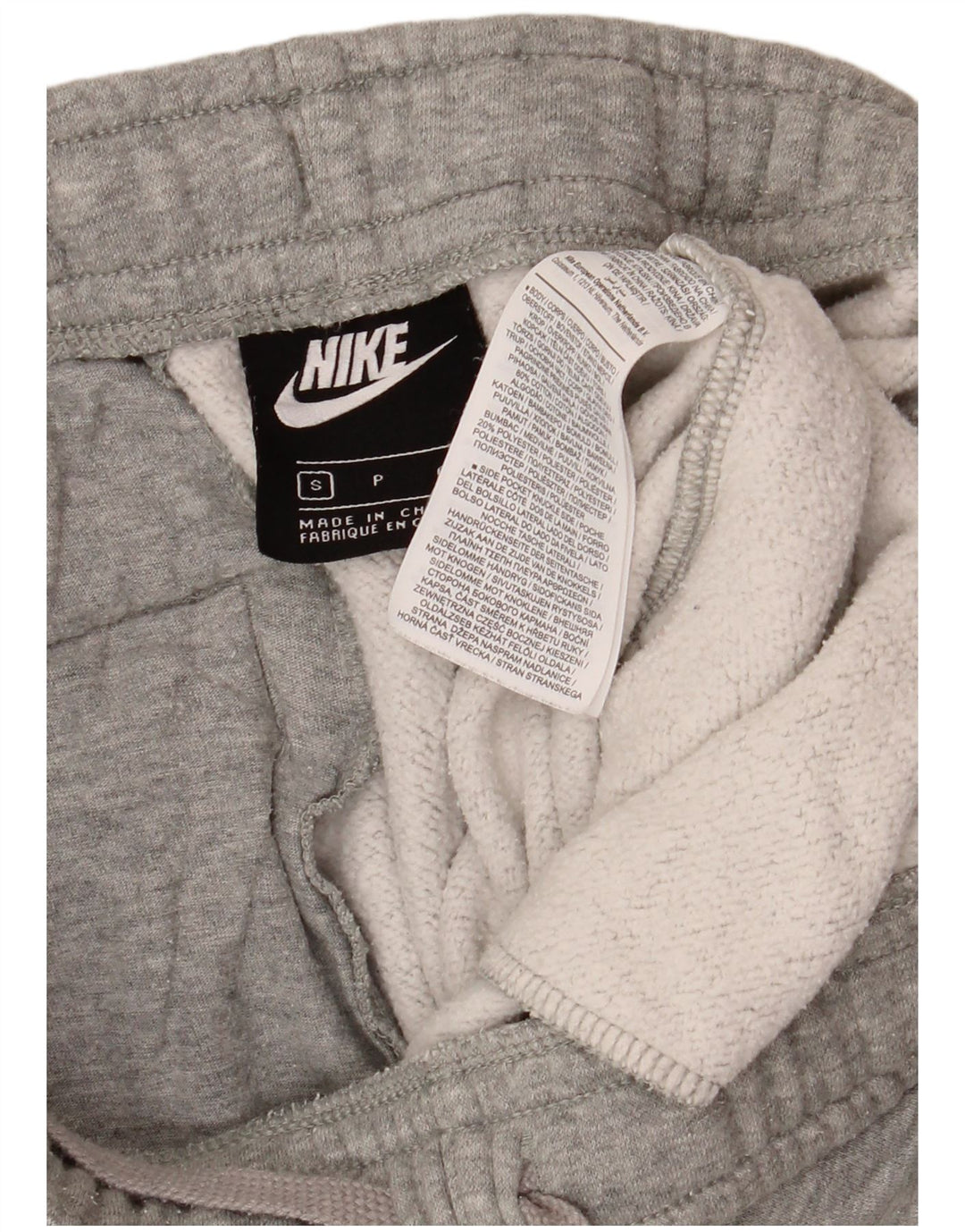 Calça de treino masculina Nike Joggers pequeno cinza manchado de algodão