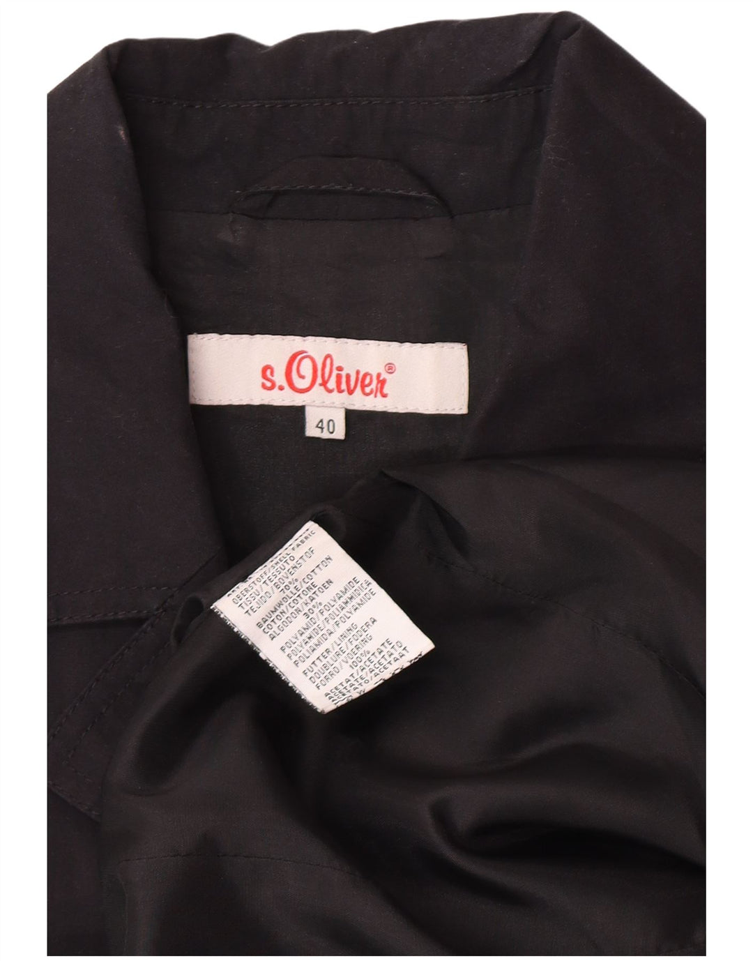Sobretudo feminino S.Oliver EU 40 algodão preto médio