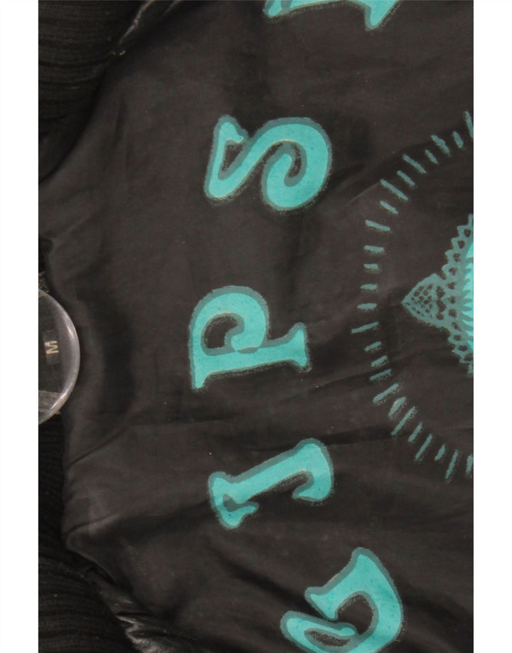 Casaco de couro feminino Gipsy UK 12 médio preto