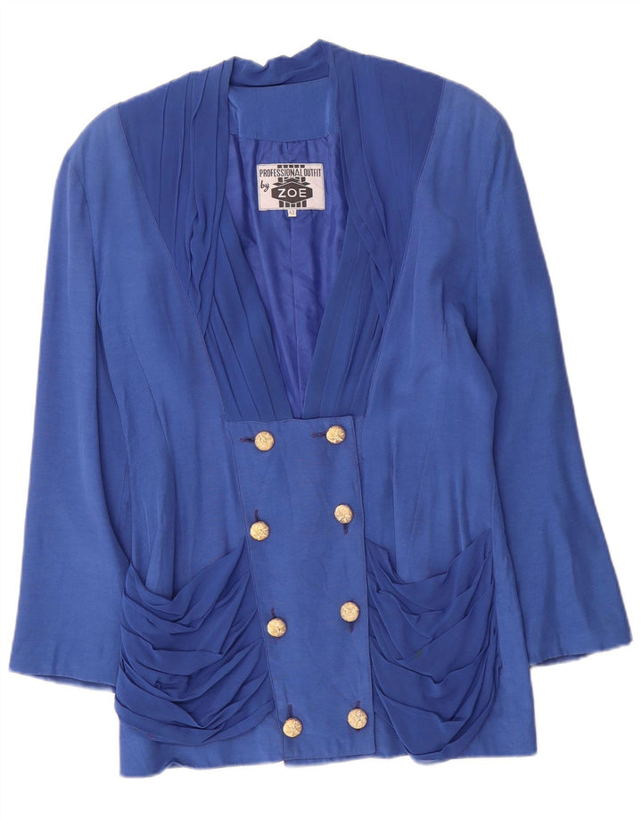 Jaqueta blazer feminina Zoe com peito duplo IT 42 viscose azul médio