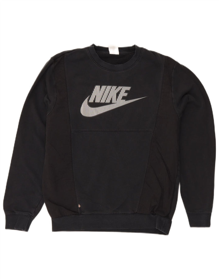 Moletom gráfico masculino Nike Jumper pequeno preto colorblock algodão