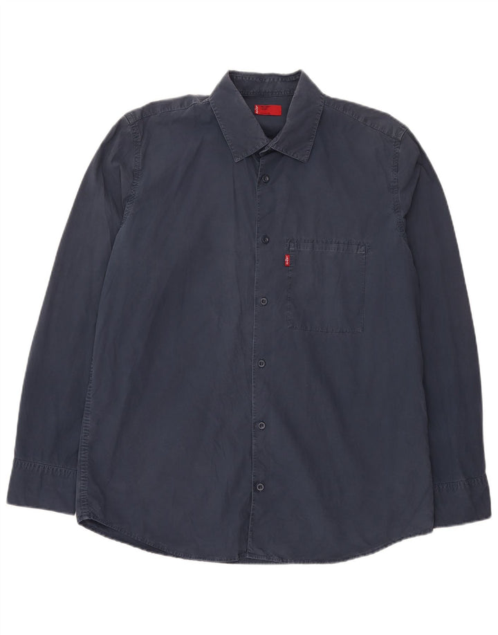 Camisa masculina Levi's grande algodão azul marinho