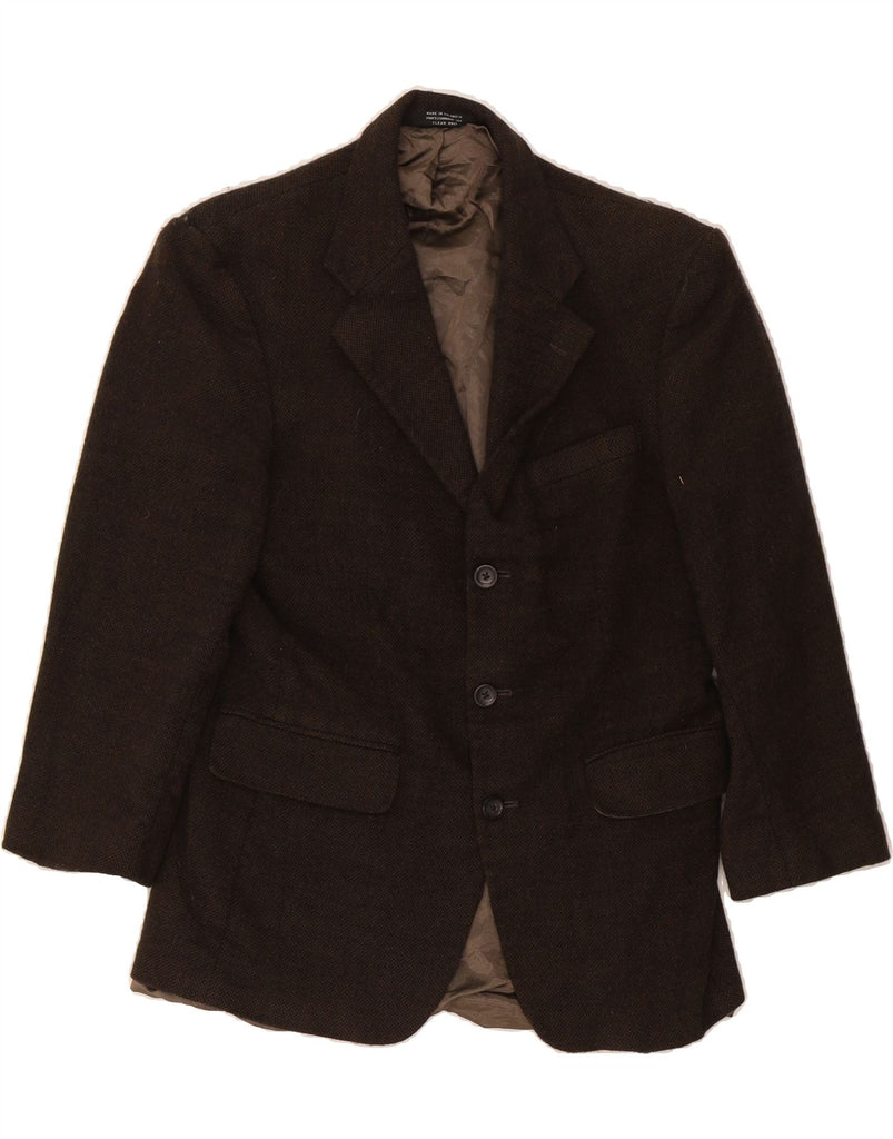 OSCAR DE LA RENTA Mens 3 Button Blazer Jacket UK 38 Medium Brown Wool Vintage Oscar De La Renta and Second-Hand Oscar De La Renta from Messina Hembry 