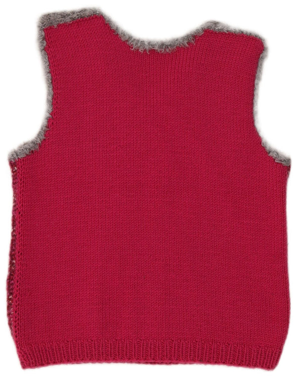 Regata feminina vintage UK 10 bloco colorido rosa pequeno