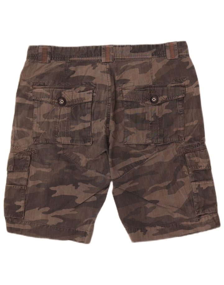 Shorts cargo masculino Outsider W34 grande algodão camuflado cinza