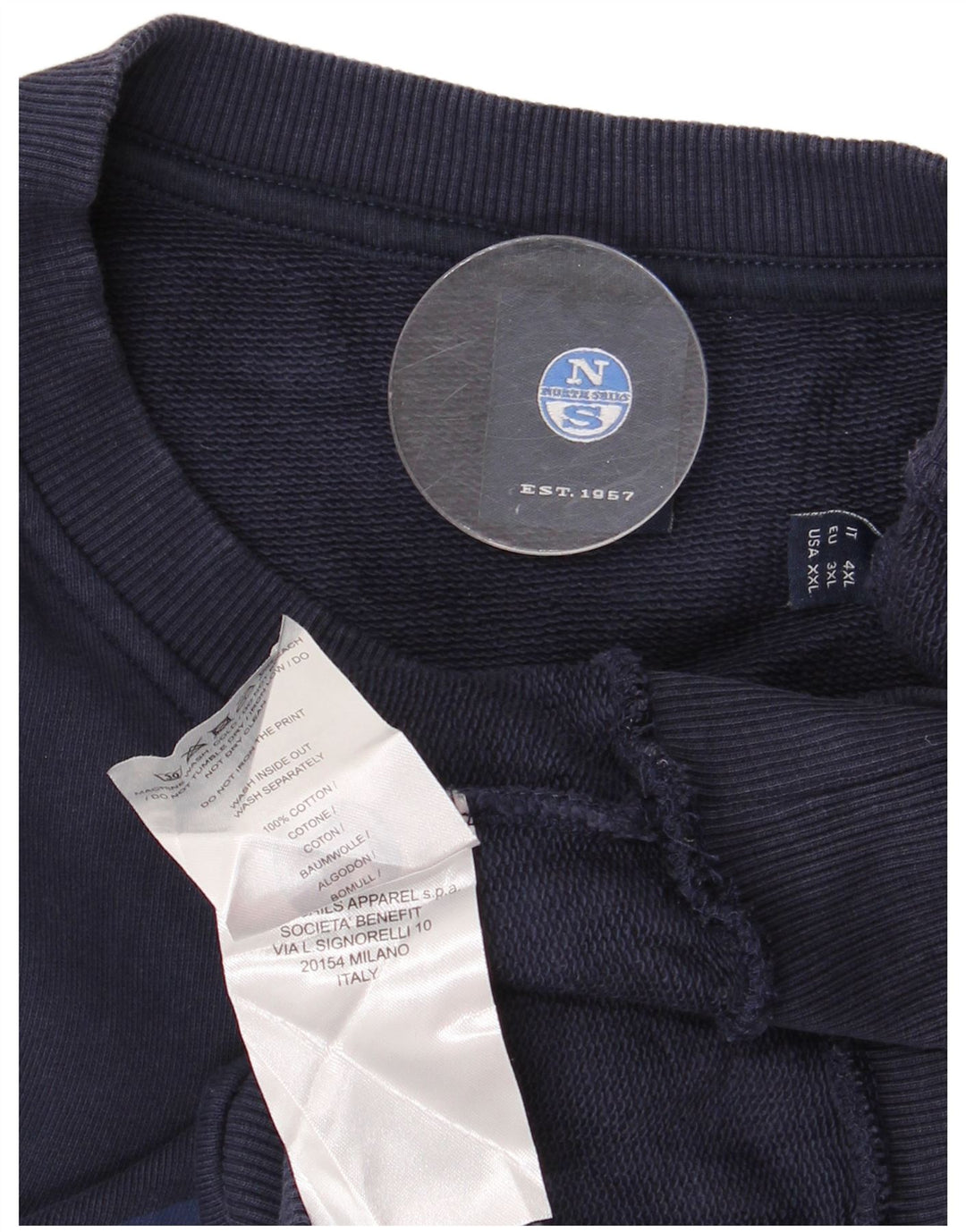 Moletom gráfico masculino North Sails 3XL algodão azul marinho