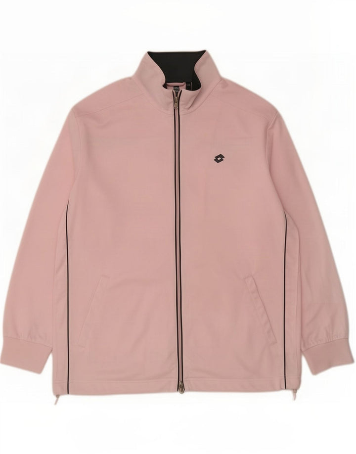 Jaqueta feminina de treino Lotto UK 20 2XL poliéster rosa